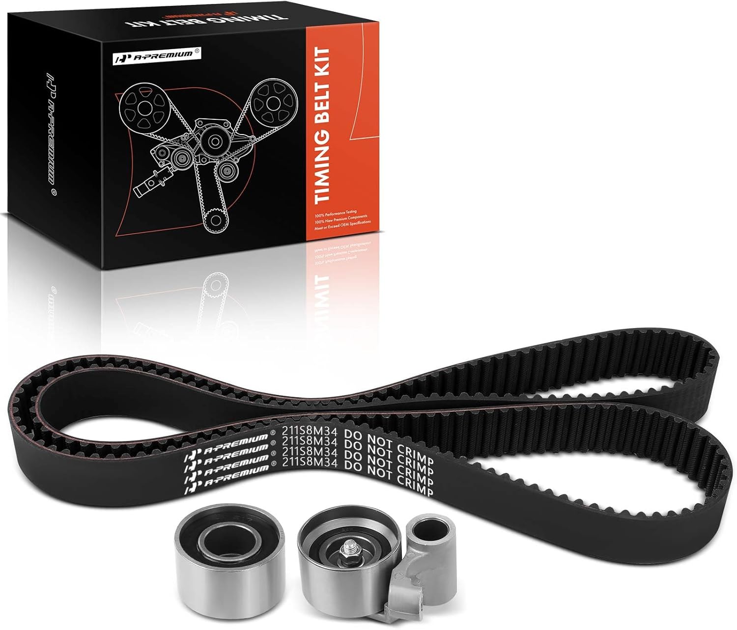 A-Premium Engine Timing Belt Kit Compatible with Toyota, Lexus Cars - Tundra 2000-2009, 4Runner 2003-2009, Land Cruiser, Sequoia, GS400, GS430, GX470, LS400, LS430, LX470 - DOHC V8 4.0L 4.3L 4.7L