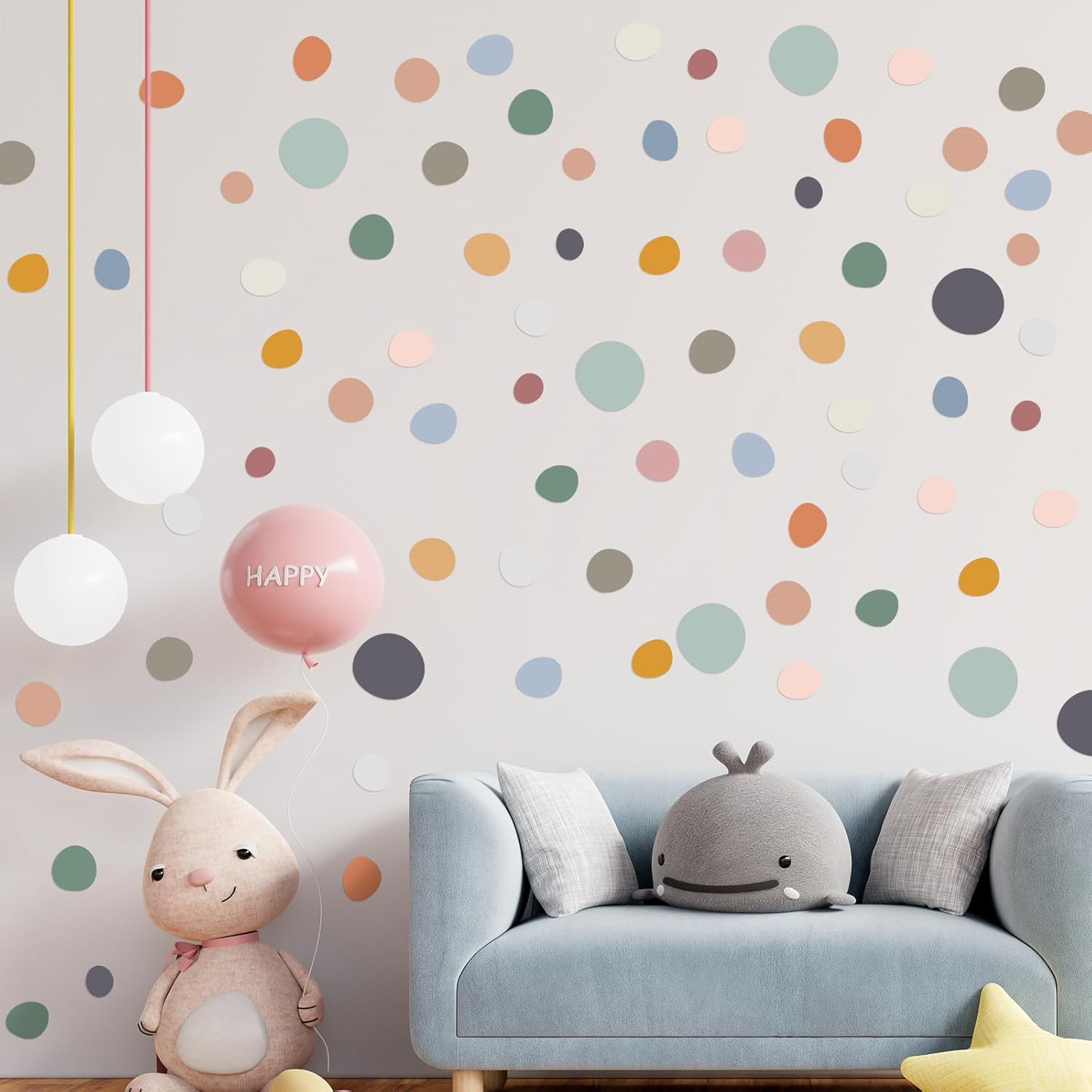 300 piezas Vinilo Decorativo Boho Puntos Irregulares para Pared