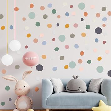 15 Sheet 300 Pcs Irregular Polka Dots Boho Wall Decal Terrazzo Playroom Bedroom Removable Modern Vinyl Boho Wall StickersBright Color
