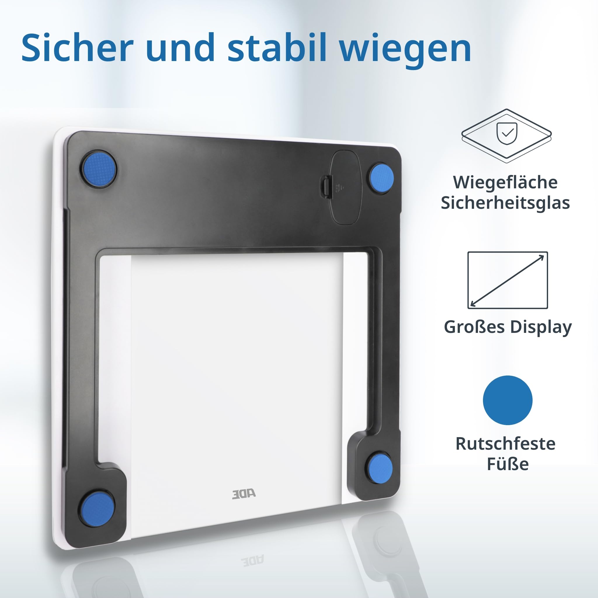ADE Digitale Körperfettwaage Ines bis 200 kg | Testsieger 2024 | Personenwaage mit Körperfettanalyse, BMI, Muskelmasse, Körperwasser, Gewicht, BMR | Körperwaage mit Benutzererkennung | weiß