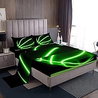 Vista 20 de Erosebridal Graffiti Rugby Ball Sheet Set Twin Colorful Rugby Helmet Bed Sheets Set, Sports Sheets for Boys Girls Football Game Flat Fitted Sheet