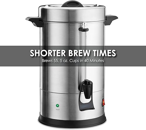 Vista 10 de Waring Urna comercial WCU30 de café, capacidad para 30 tazas, acero inoxidable, 1500 W, 120 V, enchufe de 5 a 15 fases, color plateado