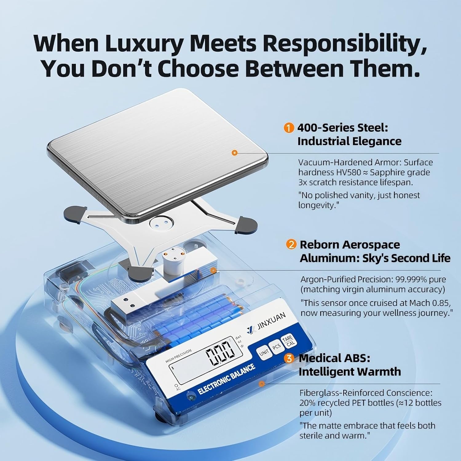 Digital Lab Scale 0.01g Accuracy 5000g Analytical Balance Scale Precision Scale for Weighing Gold Silver Jewelry Diamond Powder Grain Food, Electronic Gram Scale with 500g Weight, LCD Display, 7units