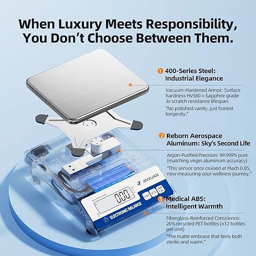 Miniatura 7 de Báscula digital de laboratorio de 35.27 oz, precisión de 0.00 oz, balanza analítica electrónica para balanza analítica electrónica para industriales