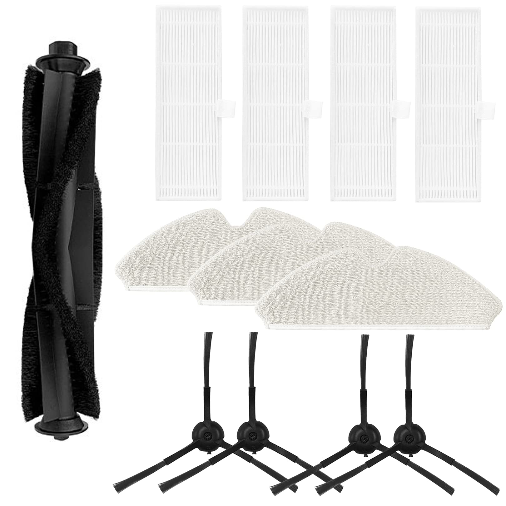 Arbest Replacement Spare Parts Kit for Proscenic M7 Pro M7 Max M8 for HONITURE Q6 for Uoni V980 Plus,Main Side Brush Filters Mop Dust Bags (KIT 12)