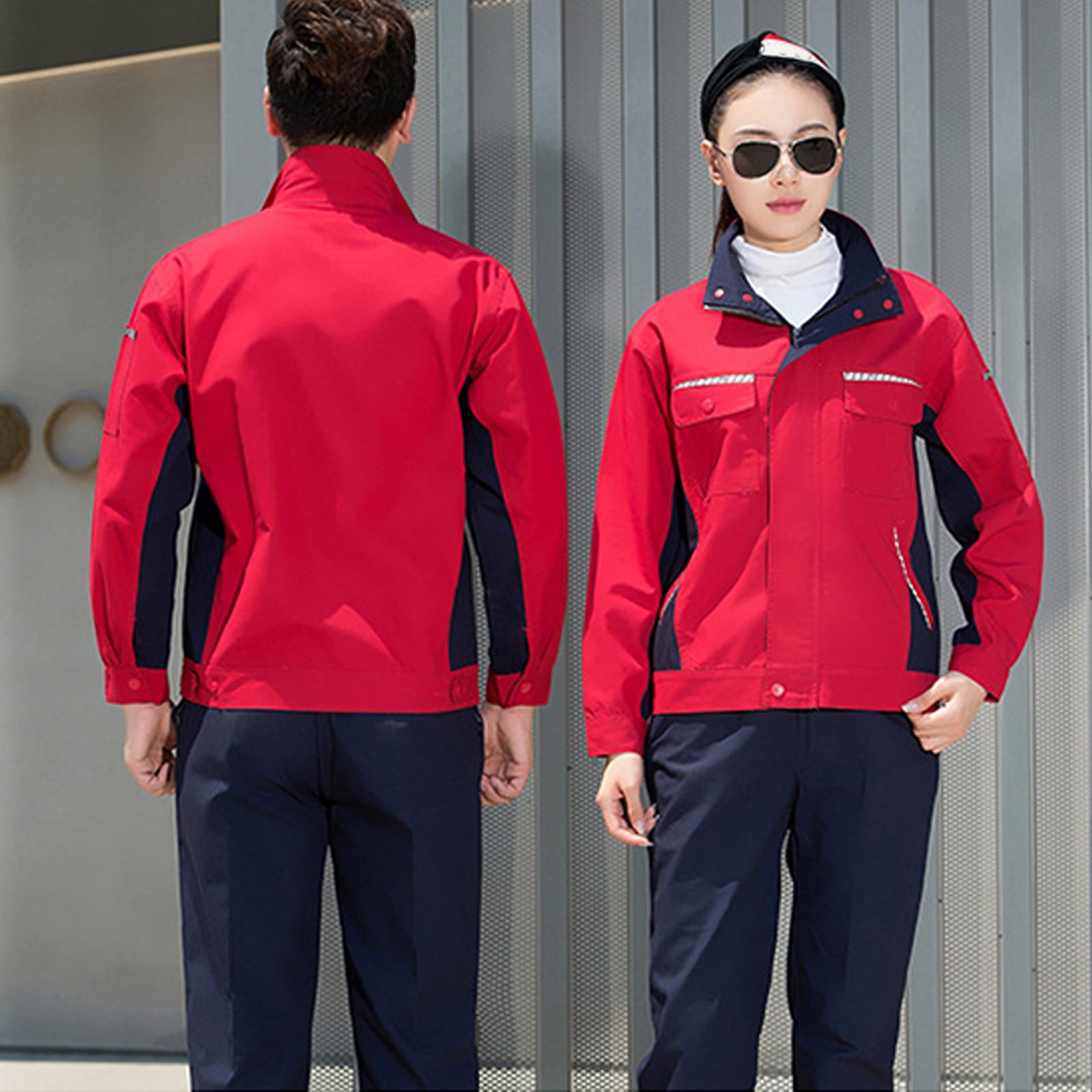 Mono De Manga Larga Zip Up Overoles Para Hombres Mujeres, Ropa De Trabajo Con Bolsillos Múltiples Taller Mecánico Ropa De Trabajo