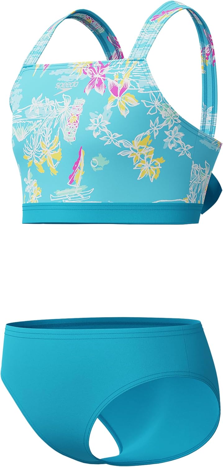 Speedo Girl's Swimsuit Two Piece Bikini Set