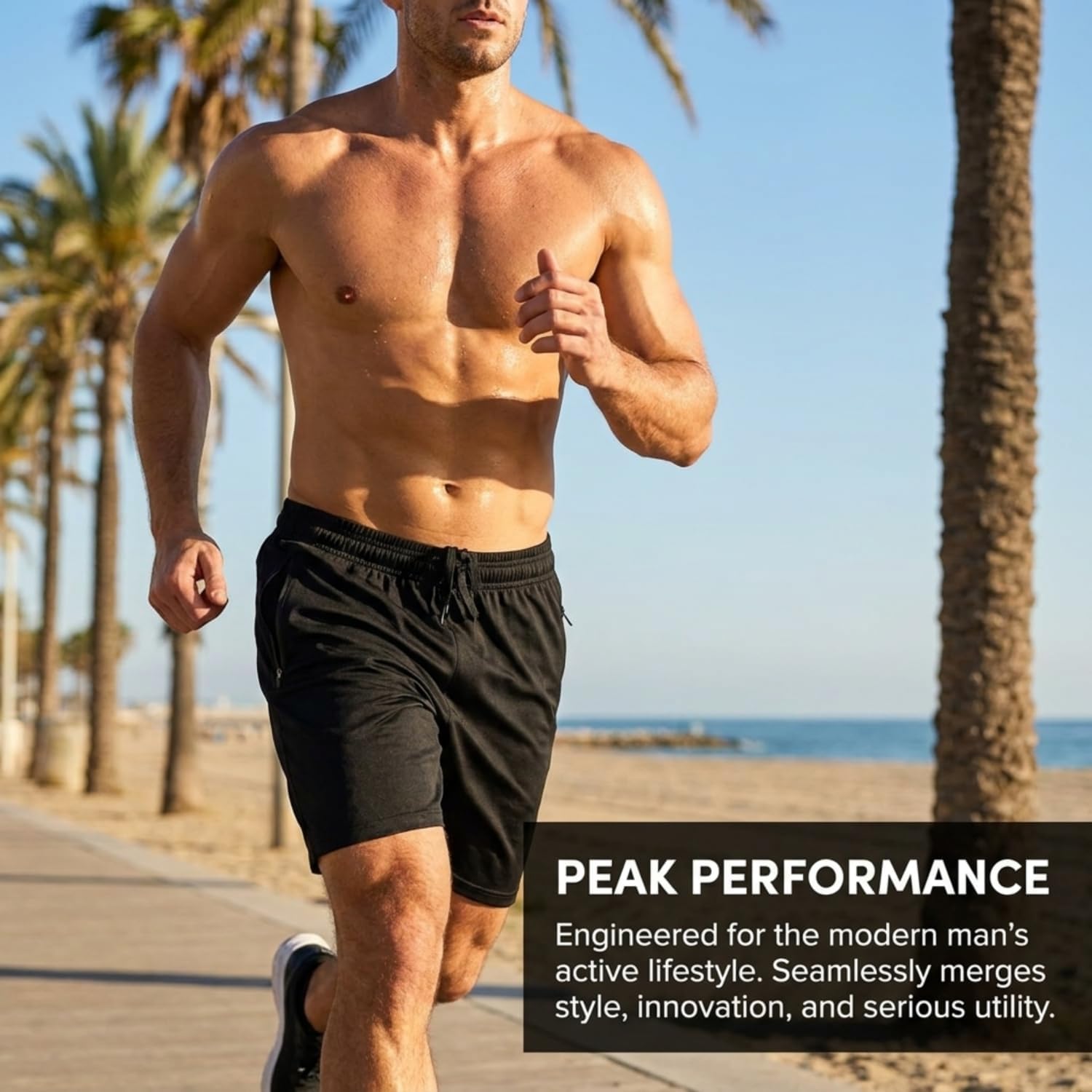 Ultra Performance Mens 5 Pack Athletic Running Shorts, Loose fit Basketball Gym Workout Shorts for Men with Zippered Pockets