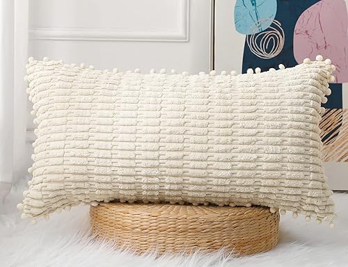 PANOD Decorative Long Lumbar Pillow Cover 12x24 Boho,Super Soft and