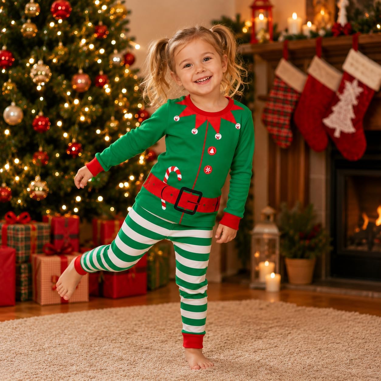 Akyzic Kids Christmas Pajamas 100% Cotton Long Sleeve Toddler Snowman Xmas Pjs Childrens Christmas Jammies Clothes 3-10T image 4