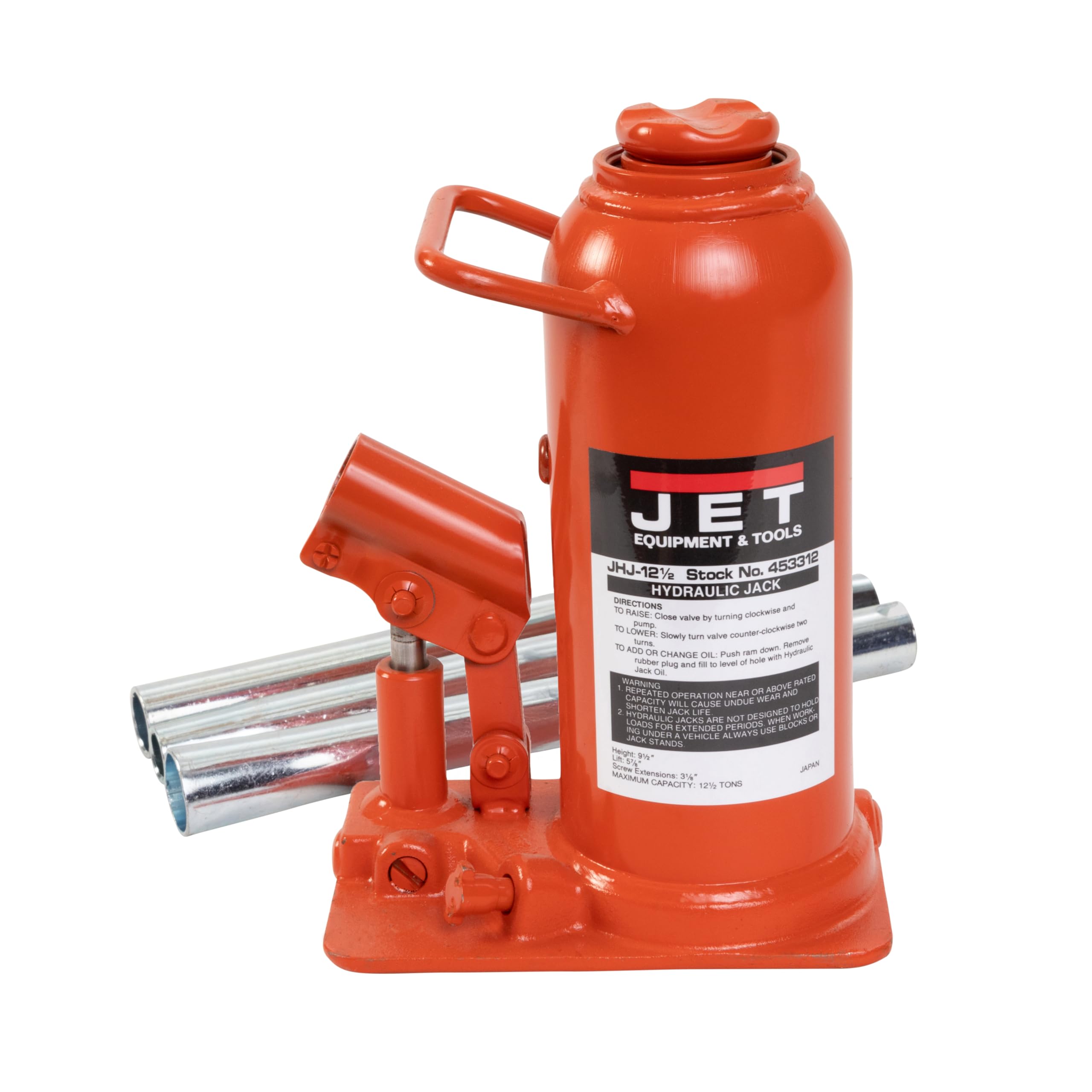 Amazon.com: JET 12.5-Ton Hydraulic Bottle Jack w/ Handle (JHJ-12-1