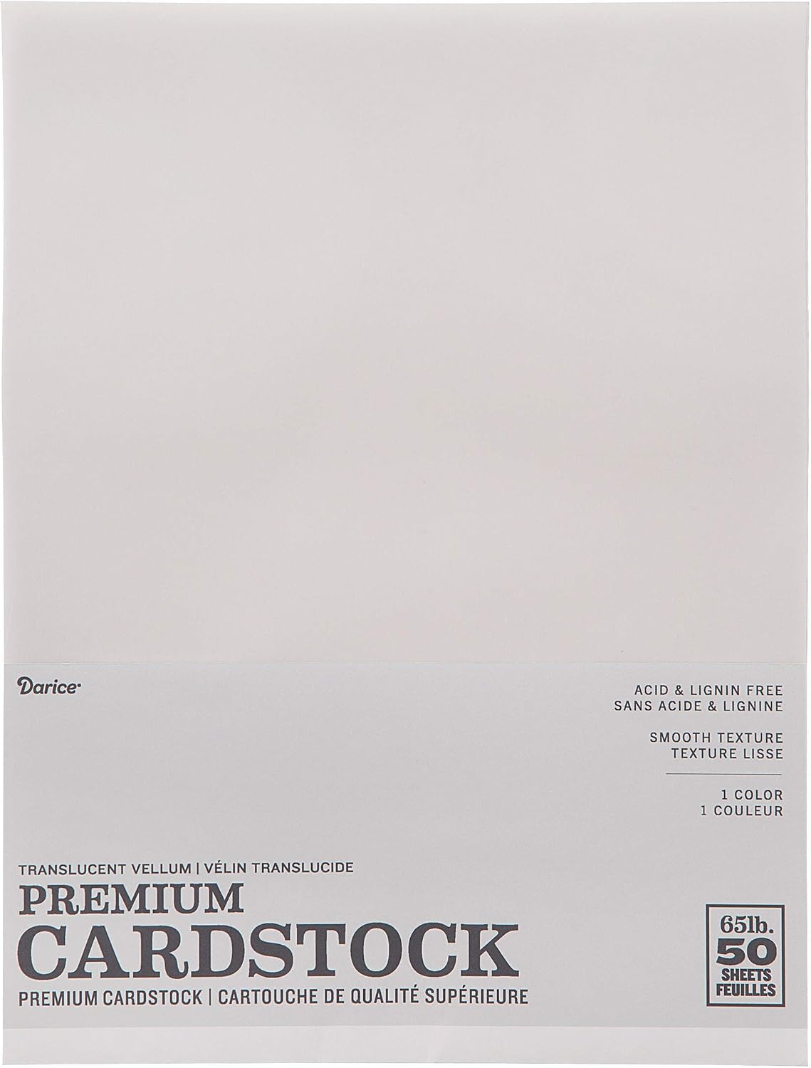 Darice Vellum Value Pack 8.5"X11" 50/Pkg-Clear 95gsm Party Supplies, translucent