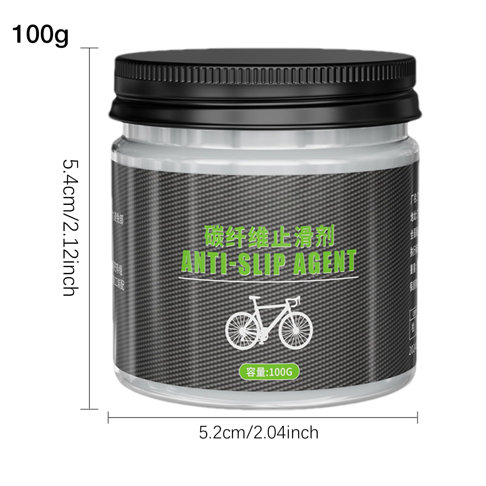 Grasso per bicicletta in fibra di carbonio, antiscivolo, 100 g, grasso antiscivolo per bicicletta, grasso di carbonio, grasso per montaggio della bicicletta, telaio per mountain bike