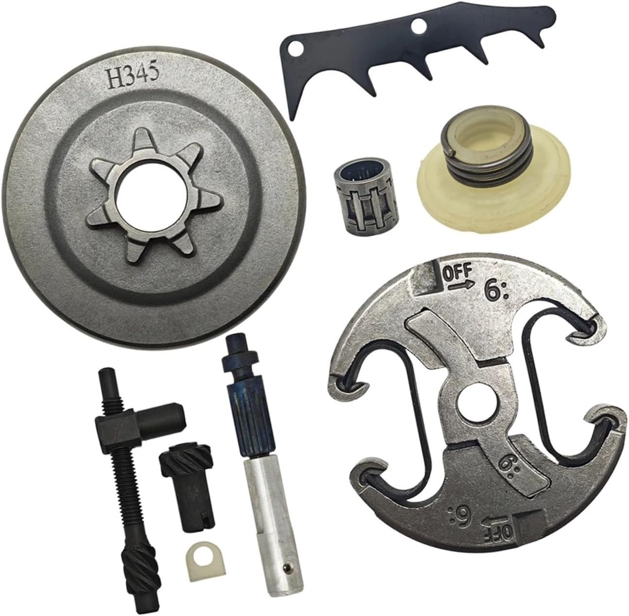 .325 7T Clutch Drum Fit For 445 450 Chain Tensioner Oil Worm Gear Kit Chainsaw Spare Parts