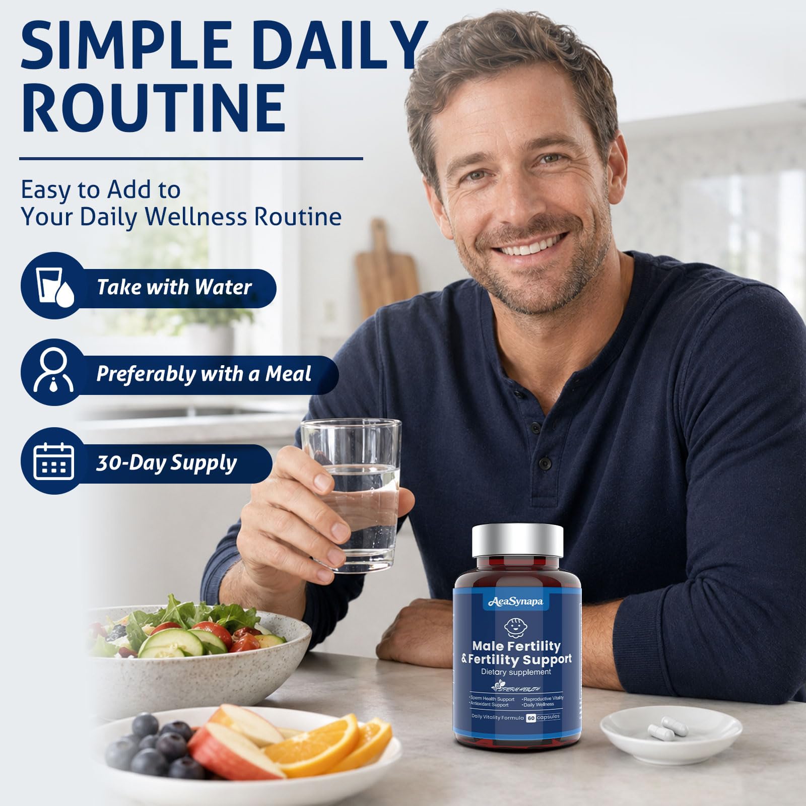 Male Fertility Supplements for Men, 10-in-1 Preconception Formula, 60 Caps — Amazon image 8