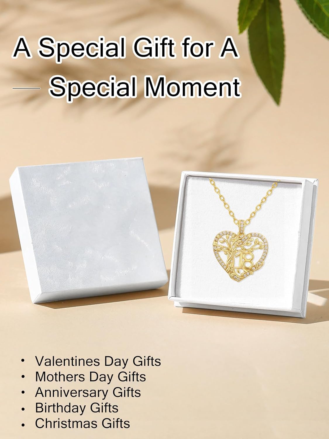 16th 18th 20th 30th 40th 50th 60th 70th 80th Birthday Gifts for Women 14K Gold Tree of Life Necklaces for Wife Mom Daughter Christmas Jewelry Gifts