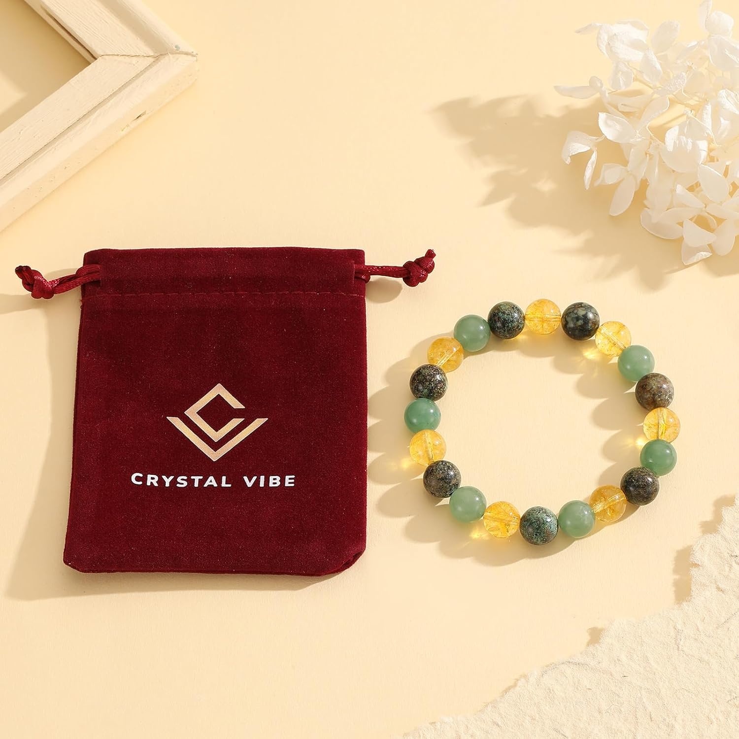 Crystal Vibe 10mm Beaded Bracelets For Women Men - Elastic Adjustable Size - Image 5