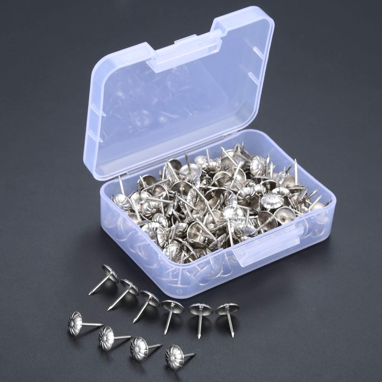 Screw pins for Upholstery，10-100pcs Black Upholstery Nails Round Head Metal Pushpins Vintage Tacks Sofa Decor 5/7/9/11/19x17mm (Color : 5x17mm 20pcs) (Color : 7x17mm 20pcs)