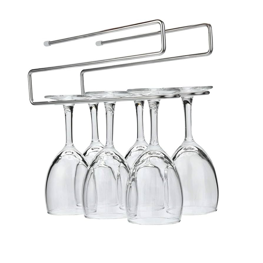 ワイングラス（ホルダー付き） グラスホルダー ワイン ワイングラスハンガー ラック 戸棚下