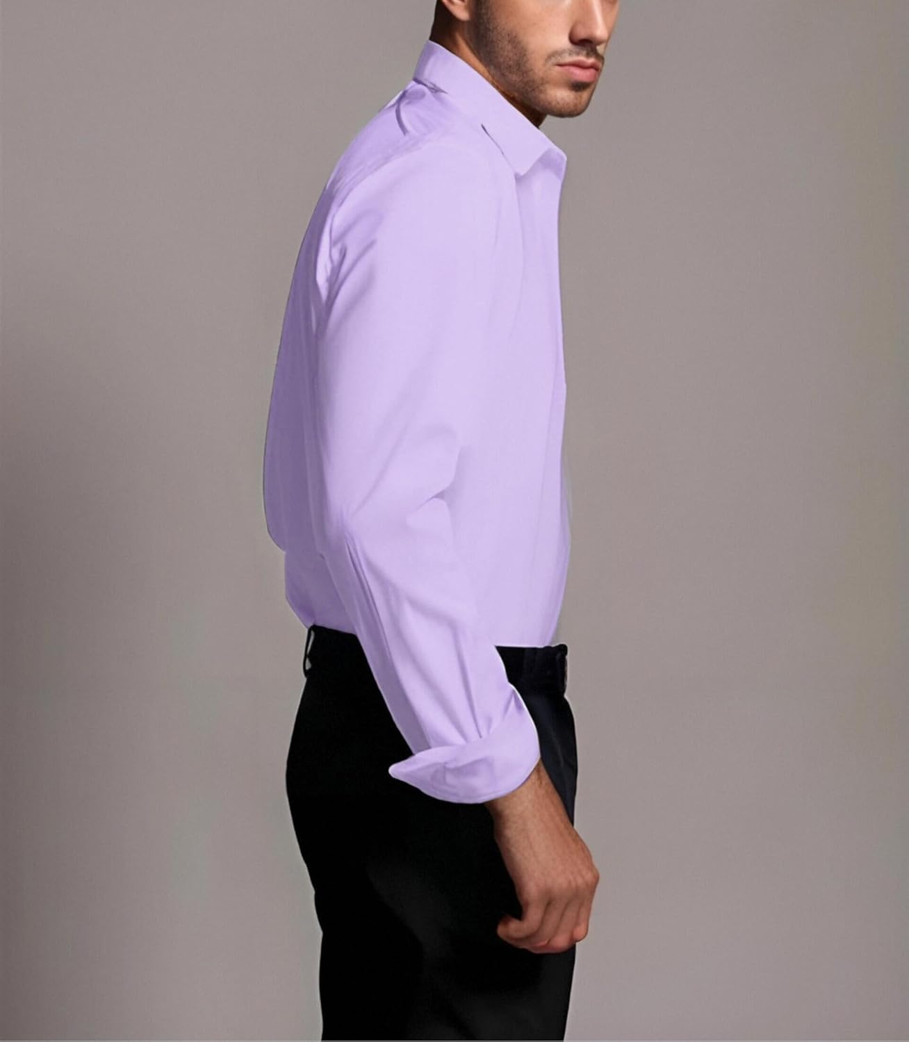 BEILU Stretch Mens Slim Fit Dress Shirts Formal Long Sleeve Button Down Shirts - Image 2