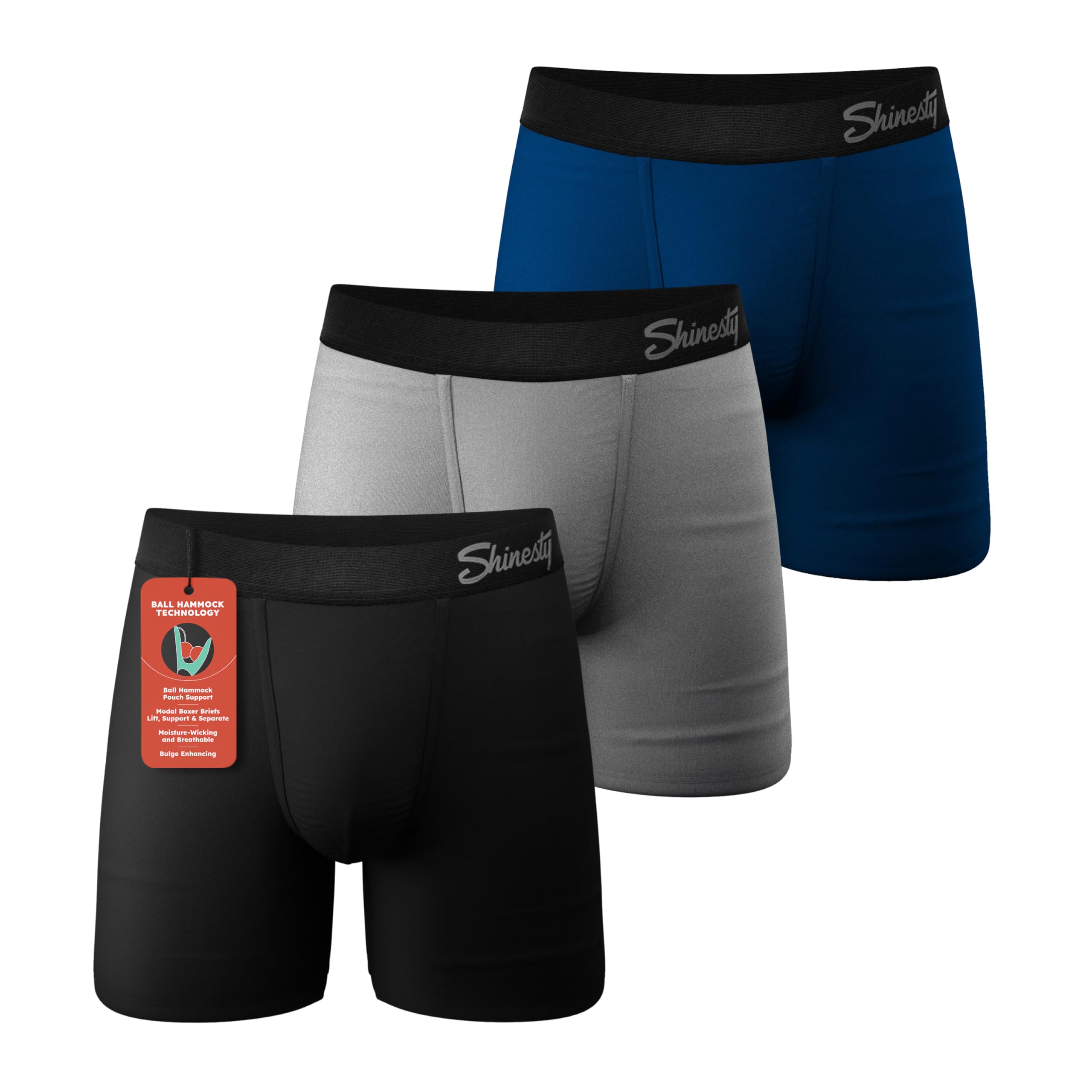 Boxer Briefs for Men Pack of 3 - Hammock Support Pouch Underwear for Men - Flyless