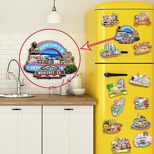 Miniatura 4 de Monterey California USA imán de madera para nevera, monumentos 3D, recuerdos coleccionables, decoración hecha a mano