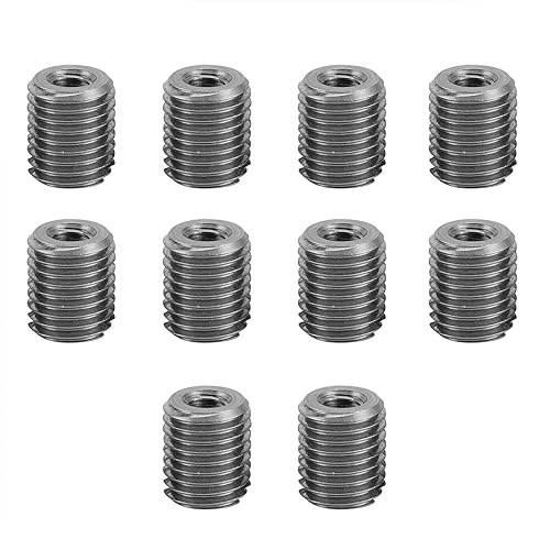 Miniatura 21 de 10 piezas de inserto de rosca autorroscante, tuerca reductora de rosca de 15 mm, rosca hembra M10 x 1.5 mm y rosca macho M12 x 1.75 mm, kit