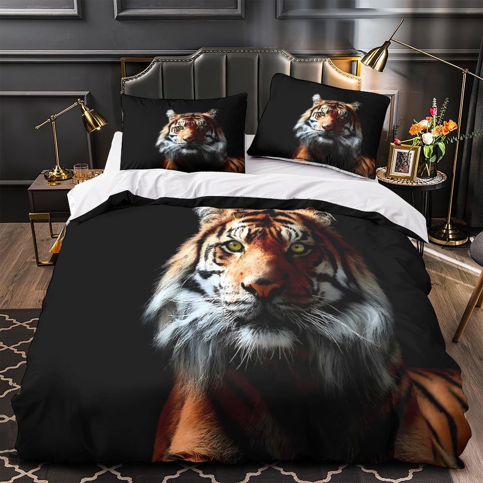 Parure de lit tigre 135x200cm pour transformer votre chambre single en un cocon de douceur