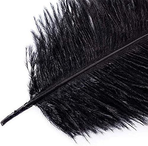 Miniatura 5 de Pluma de avestruz natural de 6-9 pulgadas a granel para Navidad, Halloween, hogar, fiesta, boda, centros de mesa, manualidades, negro, paquete de 20