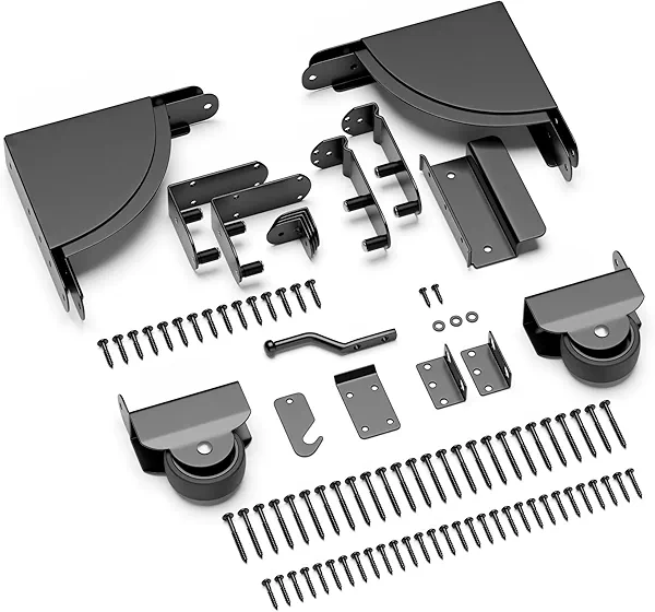 SANKINS Heavy Duty Sliding Gate Kit, Adjustable Sliding Gate Hardware Kit for Wood Fence, Anti Sag Gate Kit Gate Corner Brace Bracket with Gate Latch, Fence Gate Kit for Driveway Gates, Pool Gates