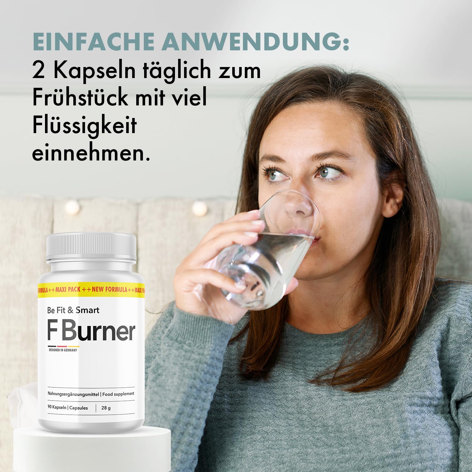 Fburner Kapseln | kombination hochwertiger Zutaten | in der großen Maxi-Dose | 90 Kapseln