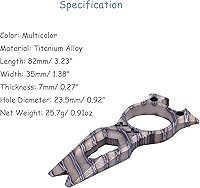Vista 2 de Herramienta multiusos EDC de titanio con llave abrebotellas, función de barra de palanca, mini llavero portátil