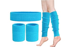 Sportif 80's Retro Neon Leg Warmers Headband and Wristbands Set