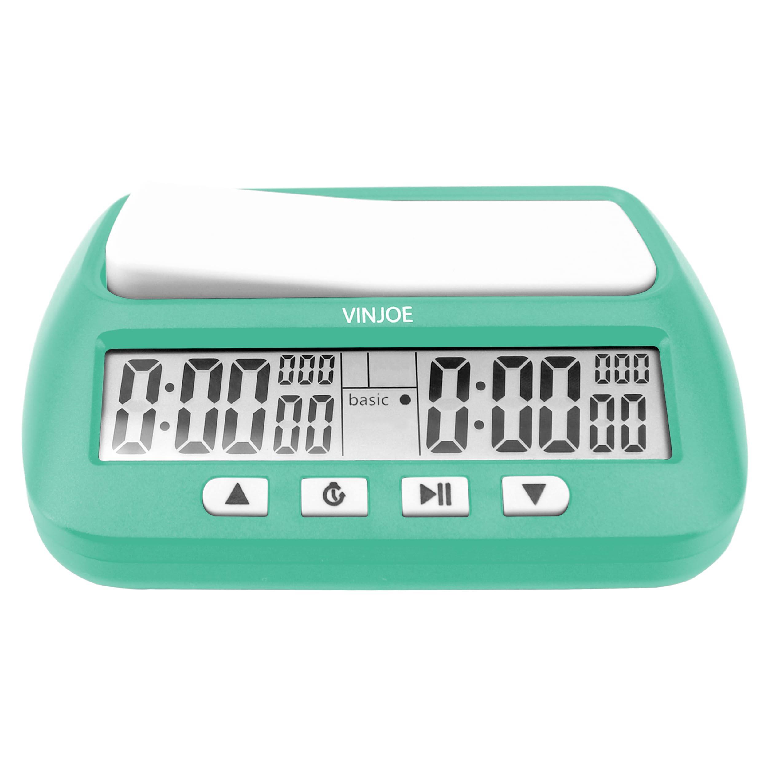 VINJOE Chess Clock Digital Chess Timer Professional for Board Games,Portable Digital Chess Clock & Game Timer with Basic,Bonus,Delay and Positive Time Features Best Gifts for Christmas (Green)