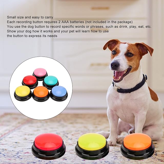 Foto 6 de 8 de Campana de Entrenamiento para Mascotas Paquete de 6 Zumbadores para Perros con Función de Grabación Timbres…
