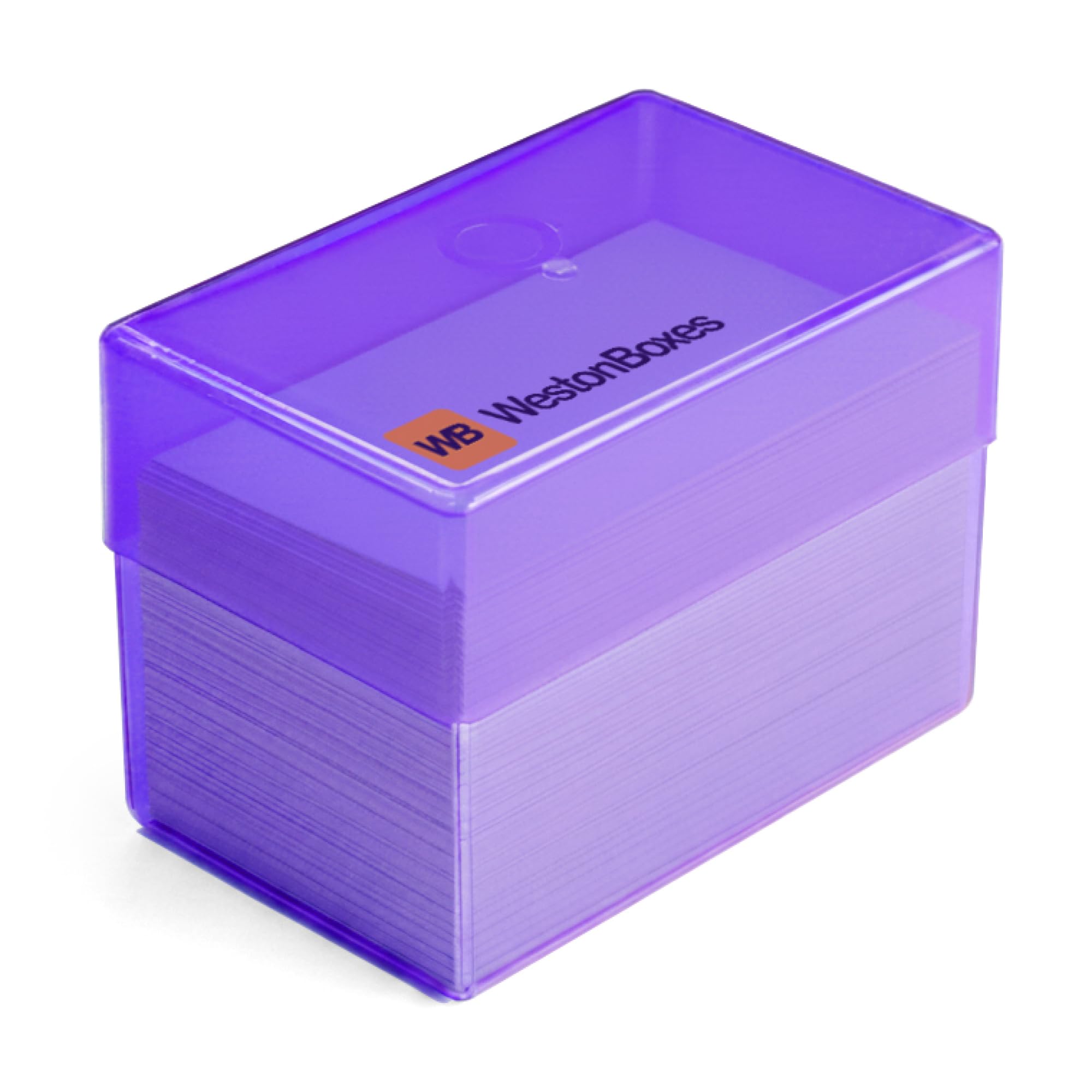 Westonboxes Purple / Transparent Plastic Business Card Boxes - Holds 250 Business Cards - 70Mm Deep (Purple, Pack Of 8)