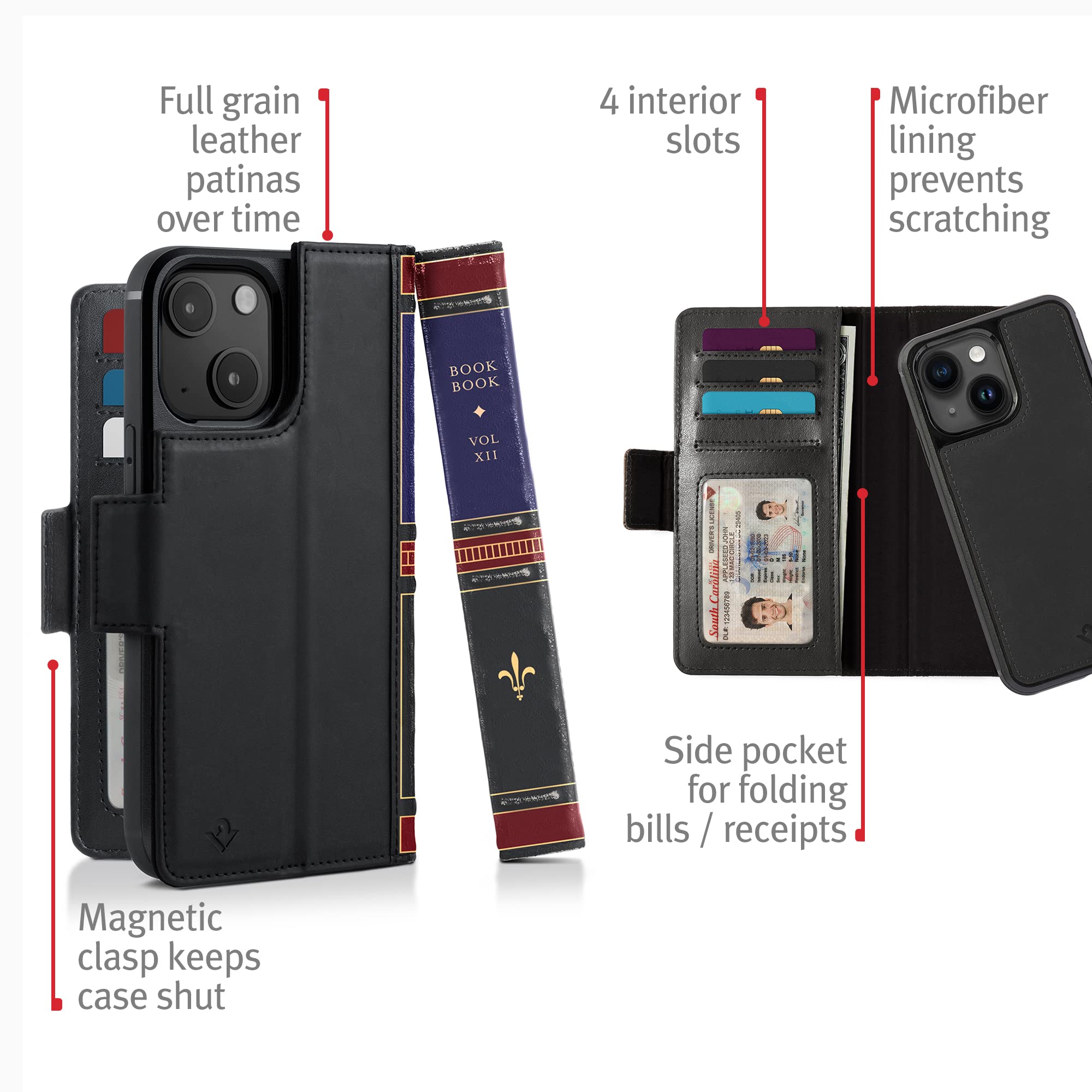 Amazon.com: Twelve South BookBook for iPhone 15 Plus | MagSafe