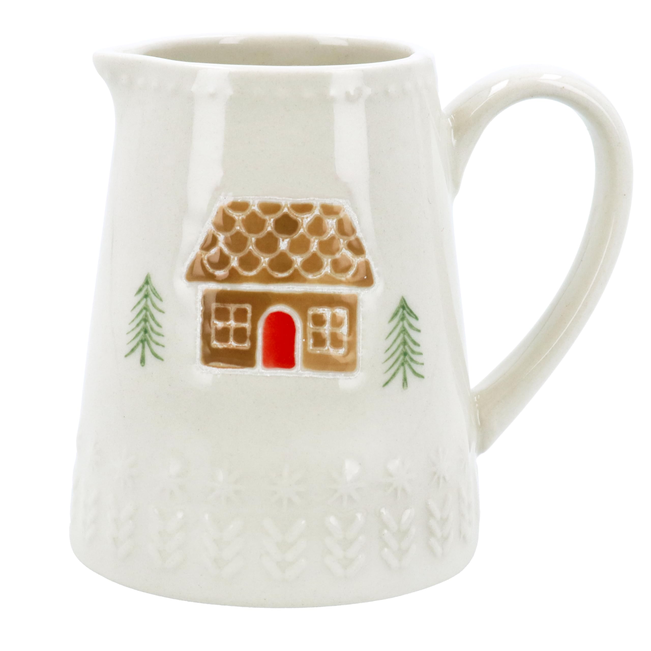 Gisela Graham Grey Gingerbread House Design Stoneware Christmas Jug