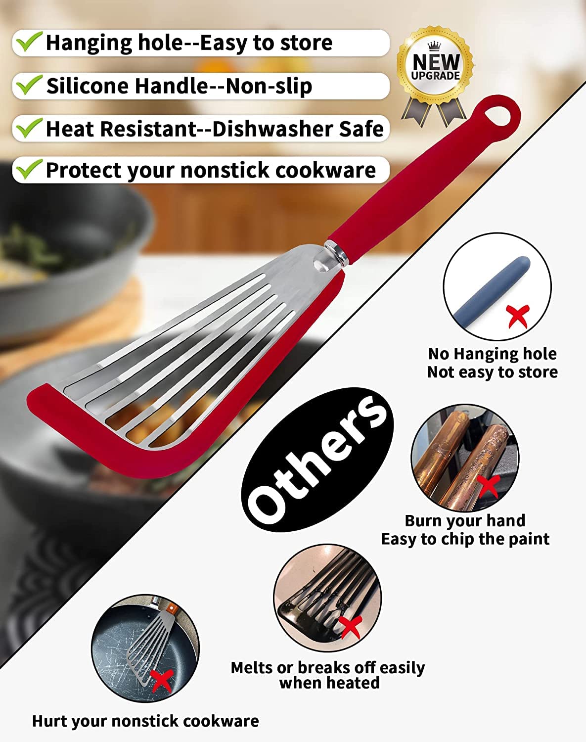 Set Utensili Da Cucina In Silicone Resistente Al Calore - 15 Pezzi, Senza BPA, Per Pentole Antiaderenti, Lavabile In Lavastoviglie, Bianco Crema - 2