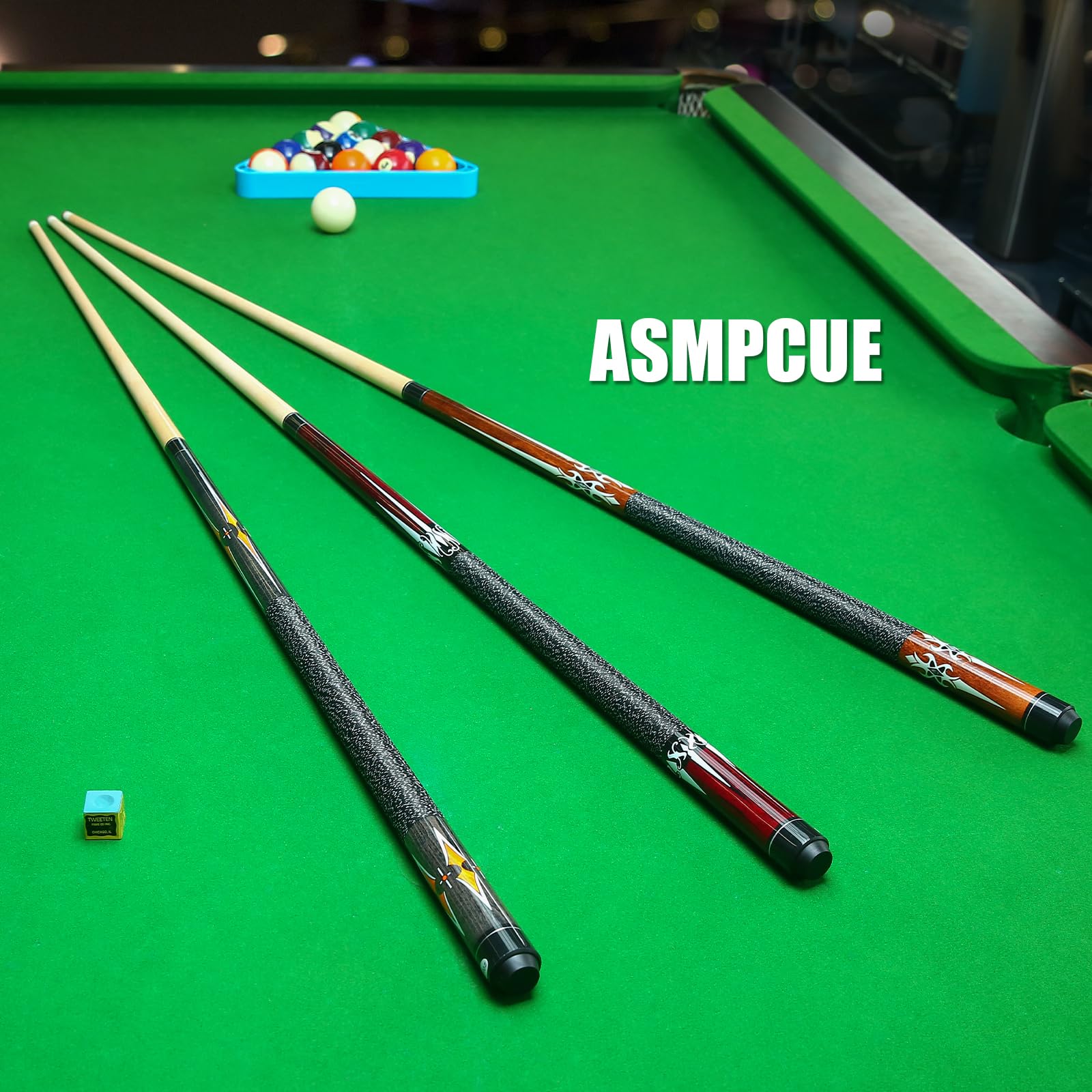 Queue de Billard, 58 Pouces 19 Oz Pool Cue Stick Bâtons de Billard en Bois Dur de Pointes de 13 mm pour Joueur Professionnel de Billard