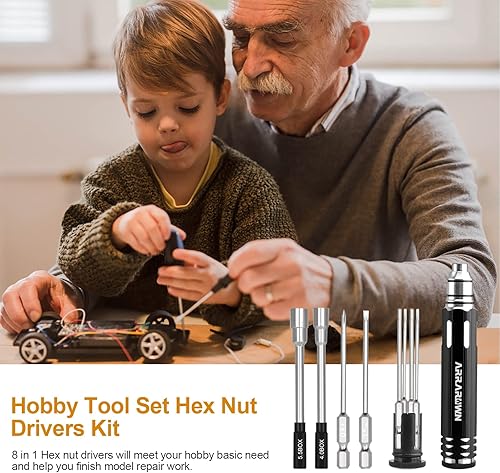 Miniatura 6 de Kit de herramientas de reparación de modelo RC 10 en 1 con destornillador hexagonal de 1.52.02.53.04.00.217 in, llave Phillips y destornillador