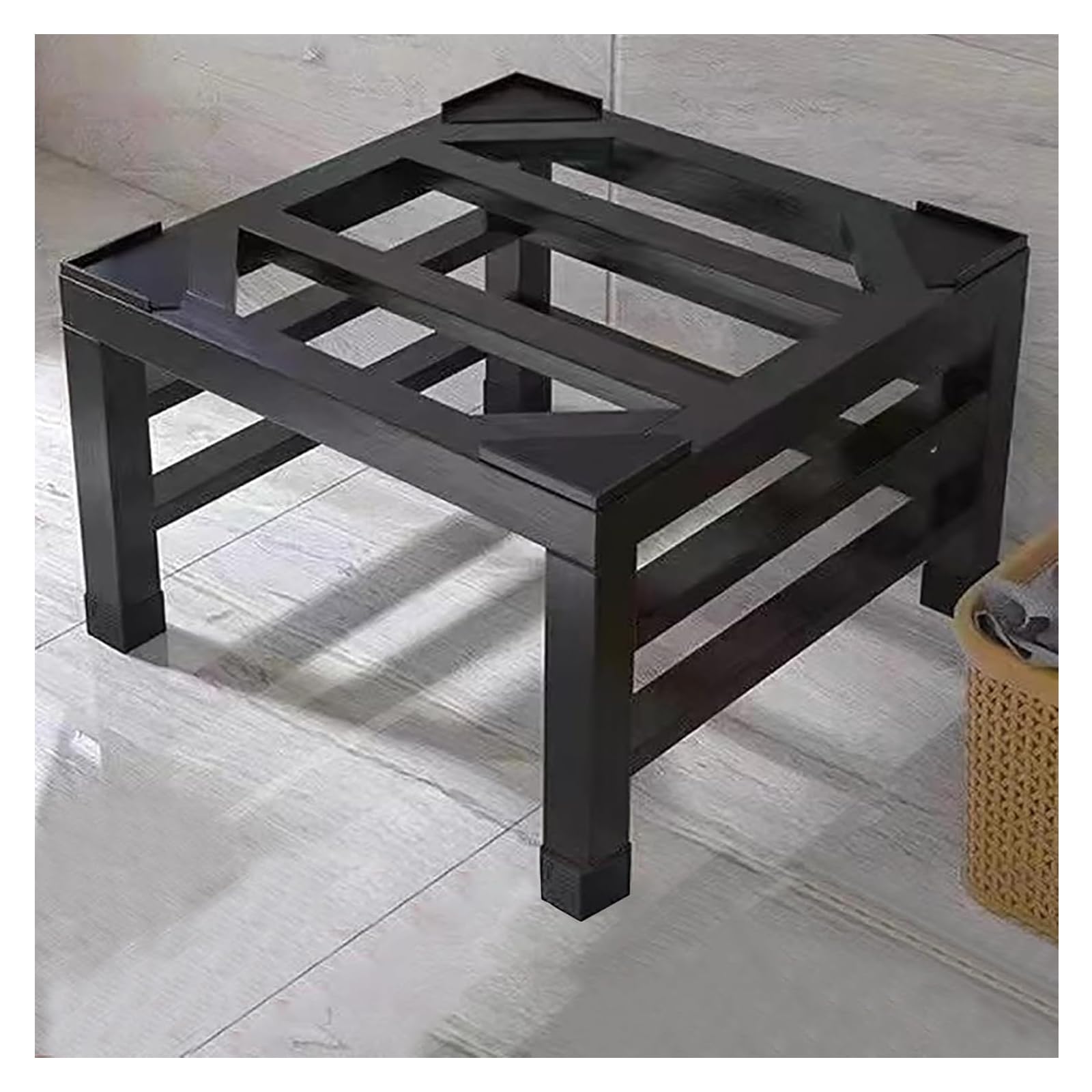 Pobbycrafm Washing Machine Stacking Kits Tumble Dryer Stand Washing Machine Mover Fridge Stand Washer Dryer Machine Black 60x60x15cm