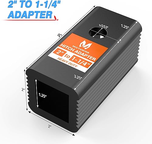 Miniatura 2 de Mictuning - Adaptador de enganche, estilo manga, receptor, Clase III o IV de 2 pulgadas a 1-14 pulgadas Clase I o II, receptor reductor y