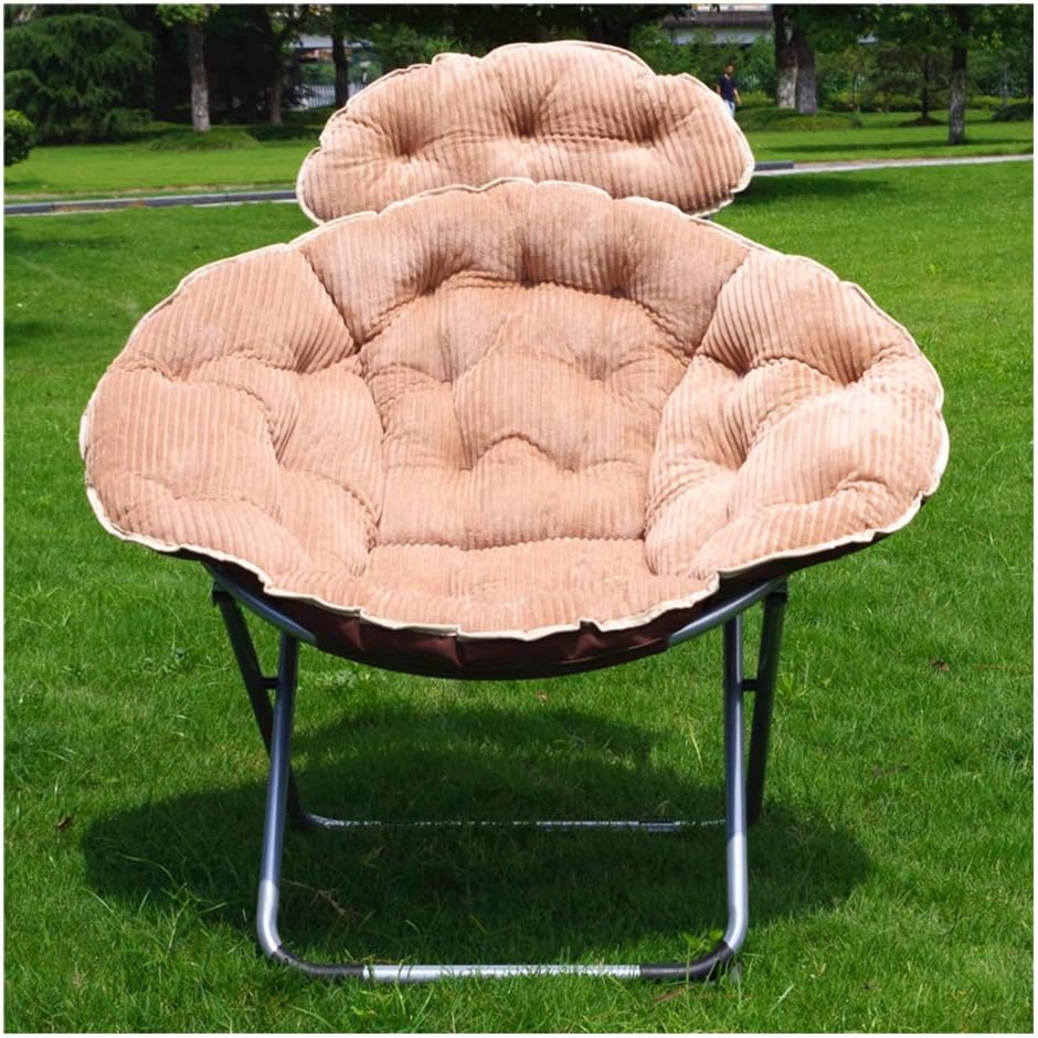 M-JJZX Moon Camping Chair,folding Lightweight Recliner Chair Thicken Detachable Cushion Mute Non-slip For Home Large Saucer Chair (Color : A)