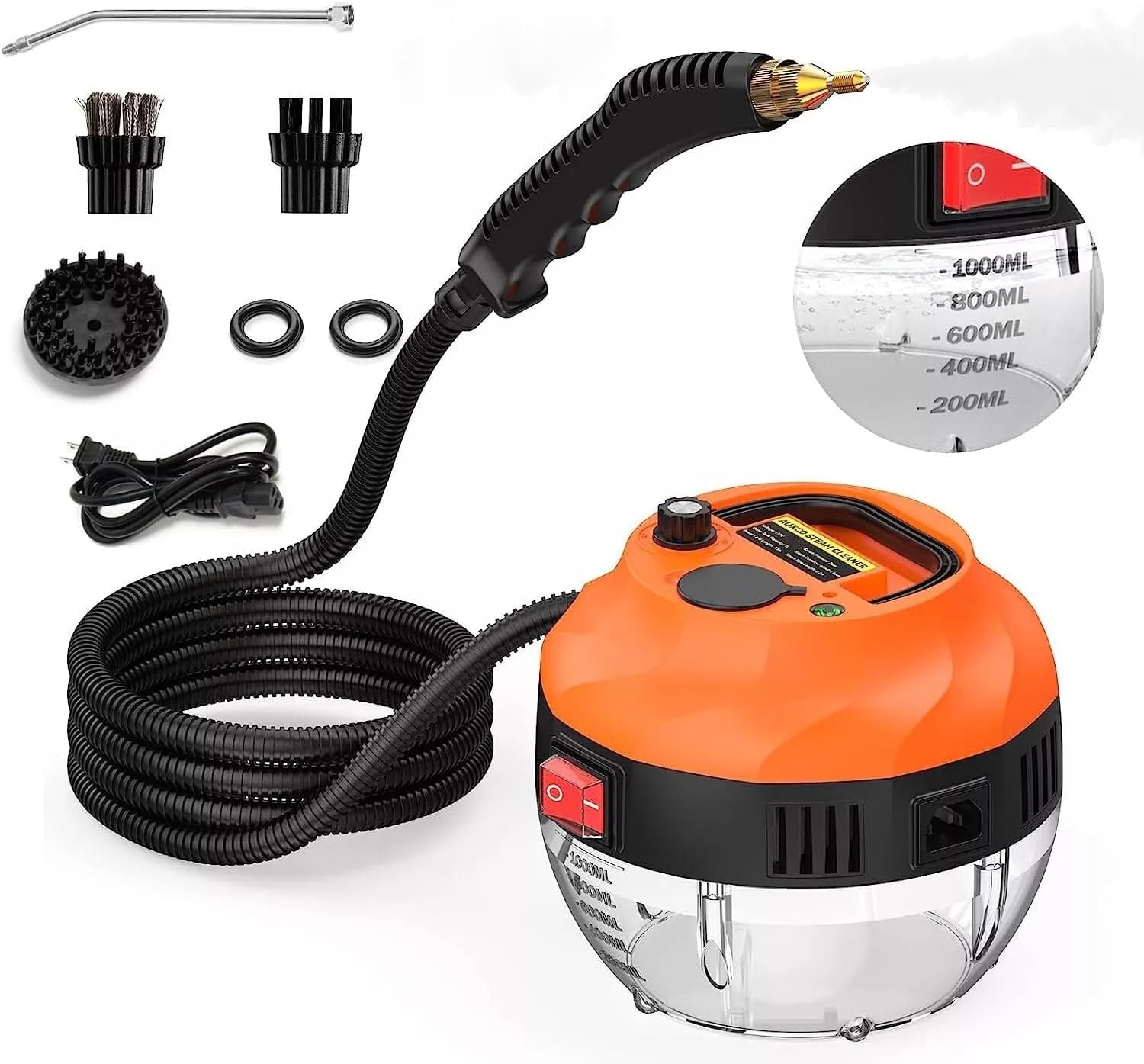 ele ELEOPTION Steam Cleaner 110V 1300ML High Pressure Steamer for Cleaning Handheld Steam Cleaner for Home Floor Furniture Car Kitchen Grout and Tile