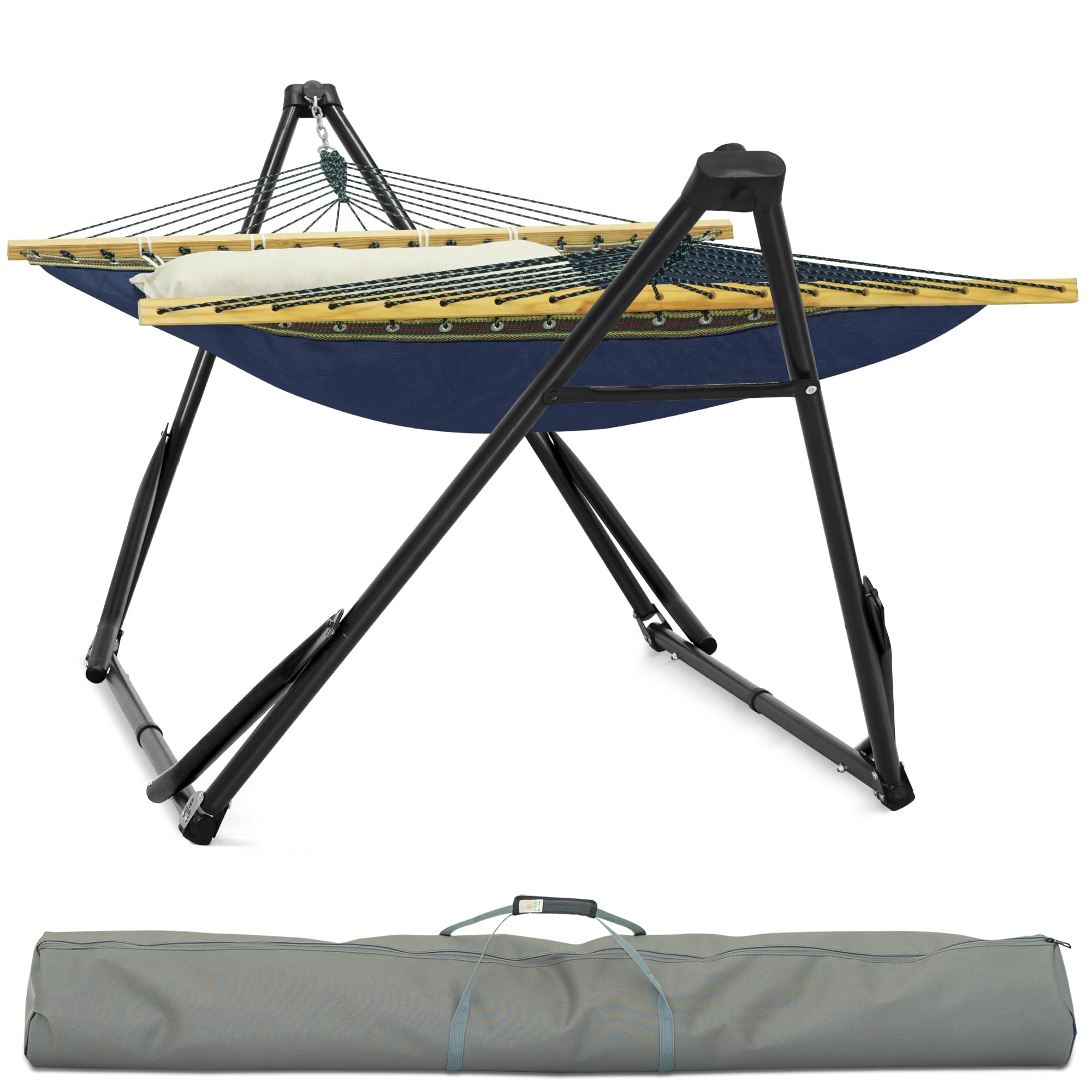 Tranquillo Unity Poly Hammock with Stand, Family Size, Aegean