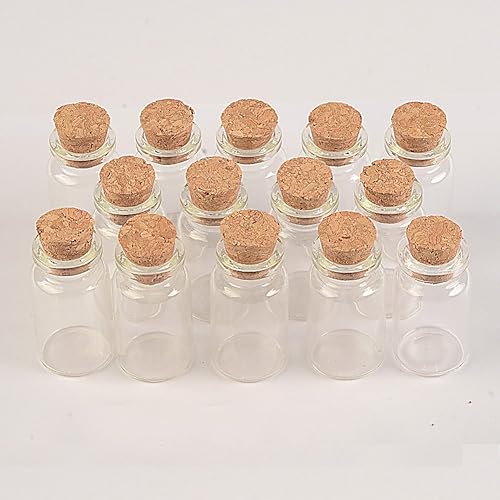 Miniatura 5 de Botella de vidrio transparente transparente de 0.2 fl oz con tapón de corcho, frascos pequeños, frascos, envases, botella de deseos, 0.866 x 1.575 x