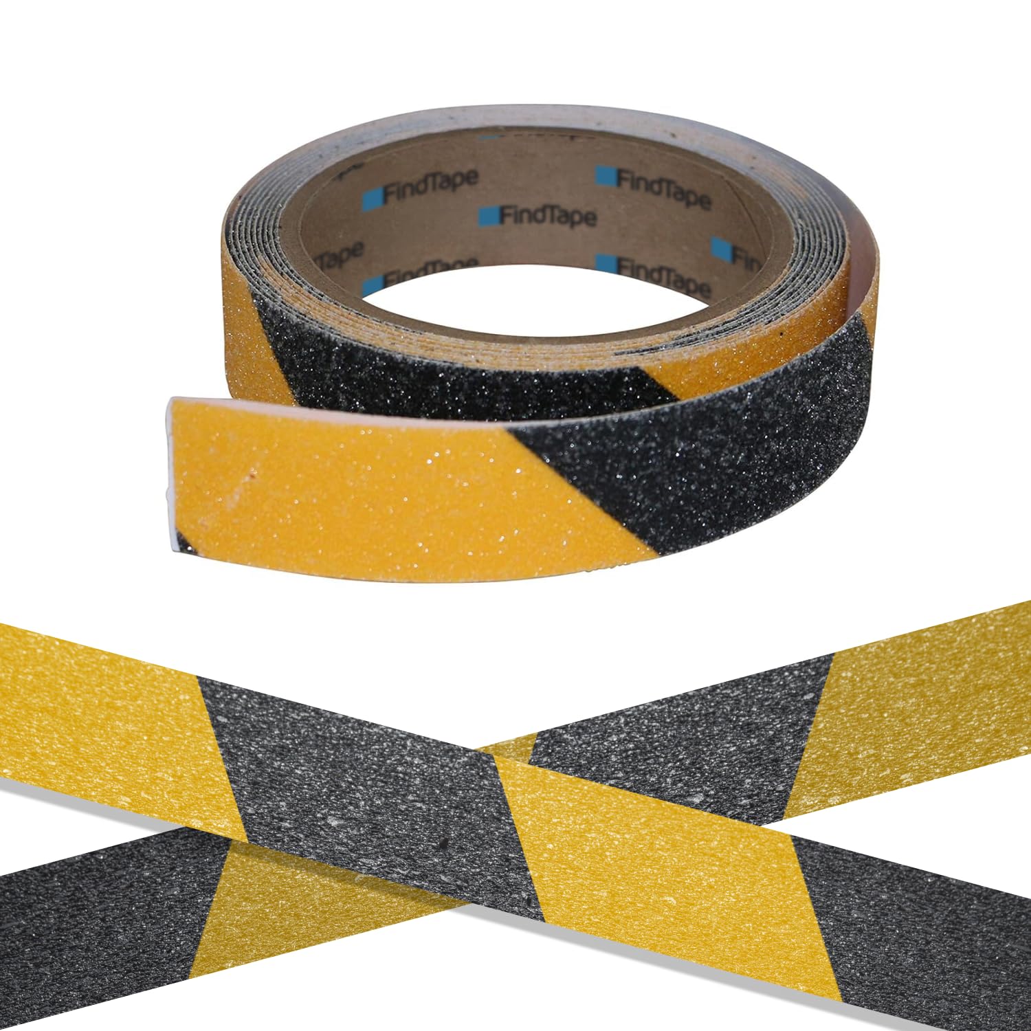 FindTape Nastro antiscivolo premium AST-35 [striscia pericolosa, grana 60]: 1 in. x 60 ft. (Strisce gialle e nere)