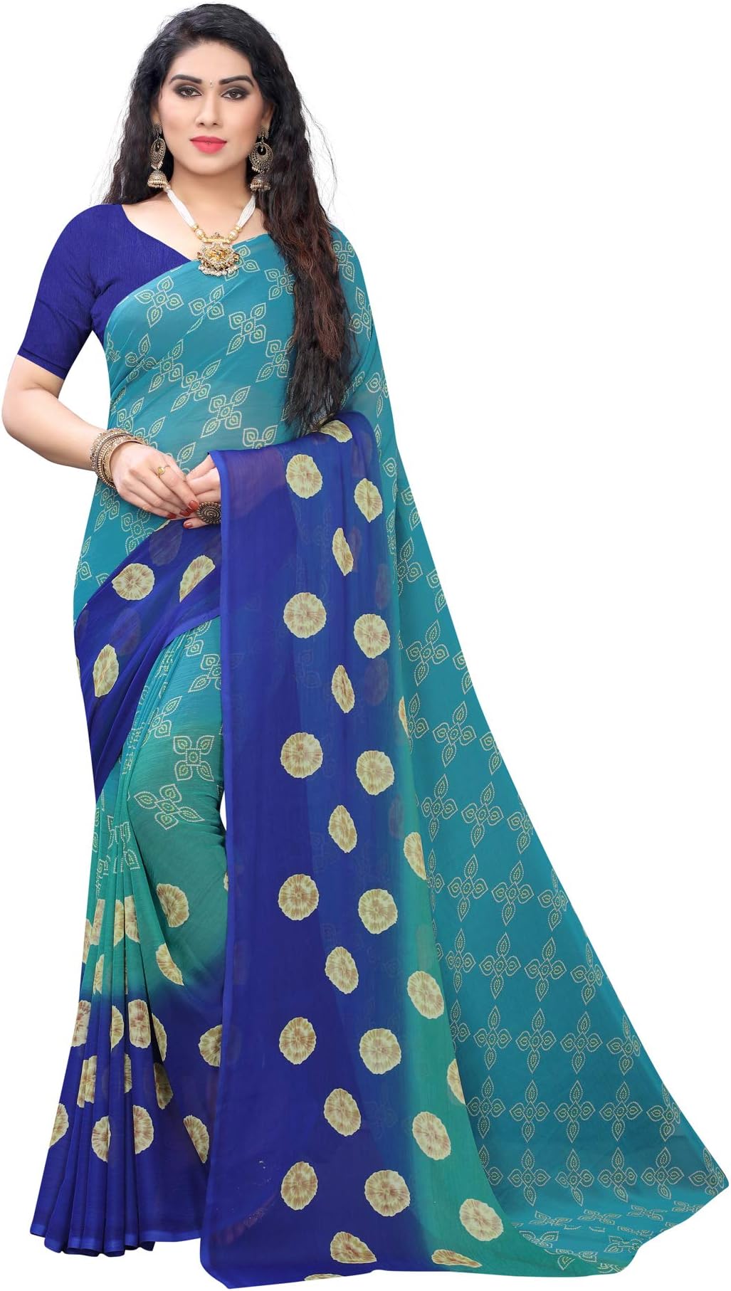 Satrani Chiffon Saree with Blouse Piece
