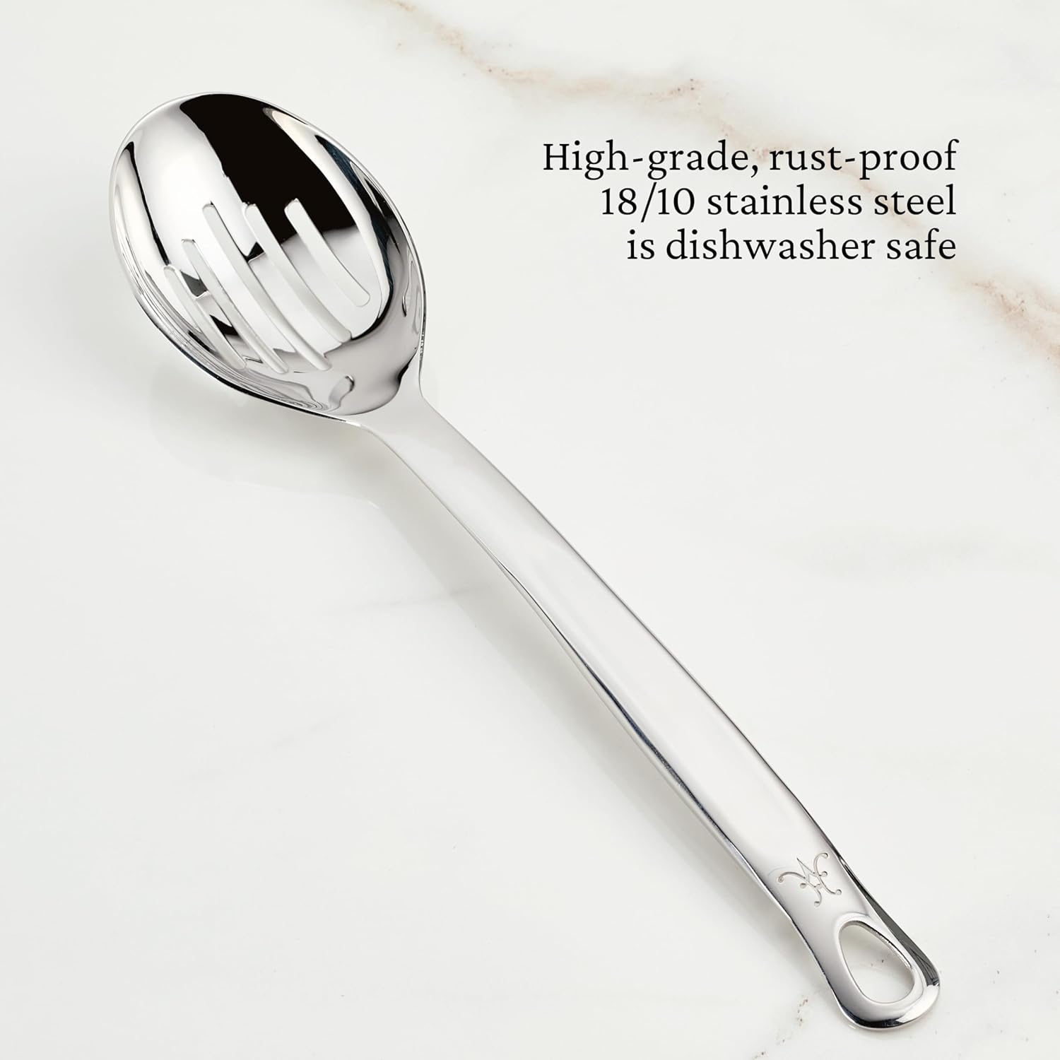 Hestan Provisions Chef's Tools, Deep Slotted Spoon, (13-inch), Artisan-Polished Stainless Steel
